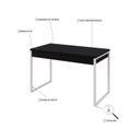 Ver imagem 5 de Escrivaninha Mesa Escritório Kuadra 2 Gavetas 120cm Industrial Preto Ônix e Branco Chess