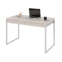 Ver imagem 4 de Escrivaninha Mesa Escritório Kuadra 2 Gavetas 120cm Industrial Snow e Branco Chess