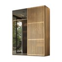 Ver imagem 4 de Guarda Roupa Solteiro Nilo 2 Portas de Correr 2 Gavetas 100% MDF com Vidro Reflecta LED Olmo