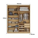 Ver imagem 2 de Guarda Roupa Solteiro Nilo 2 Portas de Correr 2 Gavetas 100% MDF com Vidro Reflecta LED Olmo