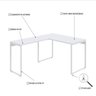 Escrivaninha Mesa Escritório em L Estilo Industrial 120x150cm Kuadra - 5