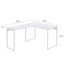 Ver imagem 3 de Escrivaninha Mesa Escritório em L Estilo Kuadra 120cm Industrial Branco Chess