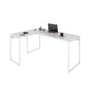Ver imagem 4 de Escrivaninha Mesa Escritório em L Estilo Kuadra 120cm Industrial Branco Chess