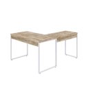 Ver imagem 6 de Escrivaninha Mesa Escritório em L Estilo Kuadra 120cm Industrial Carvalho e Branco Marrom