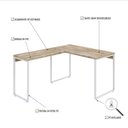 Ver imagem 5 de Escrivaninha Mesa Escritório em L Estilo Kuadra 120cm Industrial Carvalho E Branco