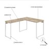 Escrivaninha Mesa Escritório em L Estilo Industrial 120x150cm Kuadra - 5