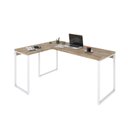 Ver imagem 4 de Escrivaninha Mesa Escritório em L Estilo Kuadra 120cm Industrial Carvalho e Branco Marrom
