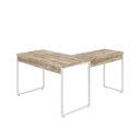 Ver imagem 6 de Escrivaninha Mesa Escritório em L Estilo Kuadra 120cm Industrial Carvalho E Branco