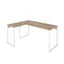 Ver imagem 2 de Escrivaninha Mesa Escritório em L Estilo Kuadra 120cm Industrial Carvalho e Branco Marrom