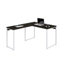 Ver imagem 4 de Escrivaninha Mesa Escritório em L Estilo Kuadra 120cm Industrial Carvalho Dark e Branco Chess Marrom