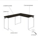 Ver imagem 5 de Escrivaninha Mesa Escritório em L Estilo Kuadra 120cm Industrial Carvalho Dark E Branco Chess