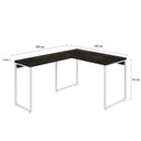 Ver imagem 3 de Escrivaninha Mesa Escritório em L Estilo Kuadra 120cm Industrial Carvalho Dark E Branco Chess