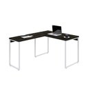 Ver imagem 4 de Escrivaninha Mesa Escritório em L Estilo Kuadra 120cm Industrial Carvalho Dark E Branco Chess