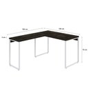 Ver imagem 3 de Escrivaninha Mesa Escritório em L Estilo Kuadra 120cm Industrial Carvalho Dark e Branco Chess Marrom