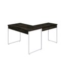 Ver imagem 6 de Escrivaninha Mesa Escritório em L Estilo Kuadra 120cm Industrial Carvalho Dark E Branco Chess