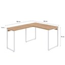 Ver imagem 3 de Escrivaninha Mesa Escritório em L Estilo Kuadra 120cm Industrial Lamina Mel e Branco Marrom