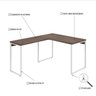 Escrivaninha Mesa Escritório em L Estilo Industrial 120x150cm Kuadra - 5