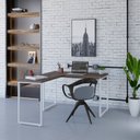 Ver imagem 1 de Escrivaninha Mesa Escritório em L Estilo Industrial 120x150cm Kuadra