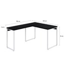 Ver imagem 3 de Escrivaninha Mesa Escritório em L Estilo Industrial 120x150cm Kuadra