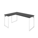 Ver imagem 2 de Escrivaninha Mesa Escritório em L Estilo Kuadra 120cm Industrial Preto Ônix e Branco Chess
