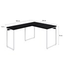Ver imagem 3 de Escrivaninha Mesa Escritório em L Estilo Kuadra 120cm Industrial Preto Ônix e Branco Chess