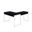 Ver imagem 6 de Escrivaninha Mesa Escritório em L Estilo Kuadra 120cm Industrial Preto Ônix e Branco Chess