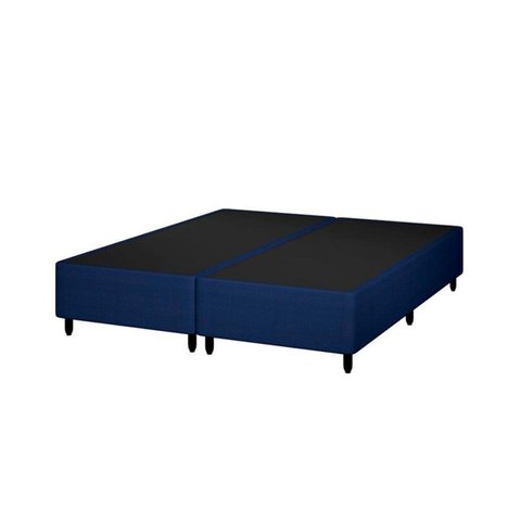 Box Base Blindado Corino - Queen 158x198x38- Novo:azul