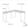 Escrivaninha Mesa Escritório em L Estilo Industrial 120x150cm Kuadra - 5