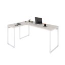 Ver imagem 4 de Escrivaninha Mesa Escritório em L Estilo Kuadra 120cm Industrial Snow e Branco Chess