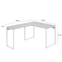 Ver imagem 3 de Escrivaninha Mesa Escritório em L Estilo Kuadra 120cm Industrial Snow e Branco Chess