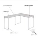 Ver imagem 5 de Escrivaninha Mesa Escritório em L Estilo Kuadra 120cm Industrial Snow e Branco Chess