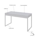 Ver imagem 5 de Escrivaninha Mesa Escritório Kuadra 2 Gavetas 135cm Industrial Branco Chess