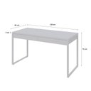 Ver imagem 3 de Escrivaninha Mesa Escritório Kuadra 2 Gavetas 135cm Industrial Branco Chess