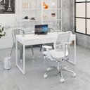 Ver imagem 7 de Escrivaninha Mesa Escritório 135cm 2 Gavetas Kuadra