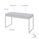 Ver imagem 5 de Escrivaninha Mesa Escritório 135cm 2 Gavetas Kuadra