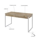Ver imagem 5 de Escrivaninha Mesa Escritório Kuadra 2 Gavetas 135cm Industrial Carvalho e Branco Marrom