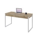 Ver imagem 4 de Escrivaninha Mesa Escritório Kuadra 2 Gavetas 135cm Industrial Carvalho e Branco Marrom