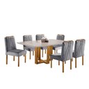 Ver imagem 2 de Conjunto Sala de Jantar 6 Lugares Mesa Lisy Madeira Maciça e 6 Cadeiras Safira Móveis Mundial