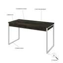 Ver imagem 5 de Escrivaninha Mesa Escritório Kuadra 2 Gavetas 135cm Industrial Carvalho Dark e Branco Chess Marrom
