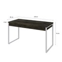 Ver imagem 3 de Escrivaninha Mesa Escritório Kuadra 2 Gavetas 135cm Industrial Carvalho Dark e Branco Chess Marrom