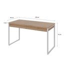 Ver imagem 3 de Escrivaninha Mesa Escritório Kuadra 2 Gavetas 135cm Industrial Lamina Mel e Branco Marrom