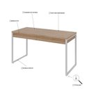 Ver imagem 5 de Escrivaninha Mesa Escritório Kuadra 2 Gavetas 135cm Industrial Lamina Mel e Branco Marrom