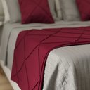 Ver imagem 2 de Peseira Drapeada Veludo Luxo 2,40x0,50m Dupla Face cama queen Bordo