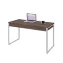 Ver imagem 4 de Escrivaninha Mesa Escritório Kuadra 2 Gavetas 135cm Industrial Nogal e Branco Marrom