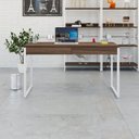 Ver imagem 1 de Escrivaninha Mesa Escritório 135cm 2 Gavetas Kuadra