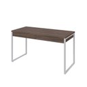 Ver imagem 2 de Escrivaninha Mesa Escritório Kuadra 2 Gavetas 135cm Industrial Nogal e Branco Marrom