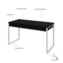 Ver imagem 5 de Escrivaninha Mesa Escritório 135cm 2 Gavetas Kuadra