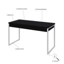 Ver imagem 5 de Escrivaninha Mesa Escritório Kuadra 2 Gavetas 135cm Industrial Preto Ônix e Branco Chess