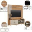 Ver imagem 5 de Painel Home com Nicho TV Suporte LED Off White Jequitibá Amadeirado 187cm Valença