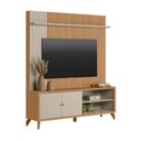 Ver imagem 1 de Painel Home com Nicho TV Suporte LED Off White Jequitibá Amadeirado 187cm Valença